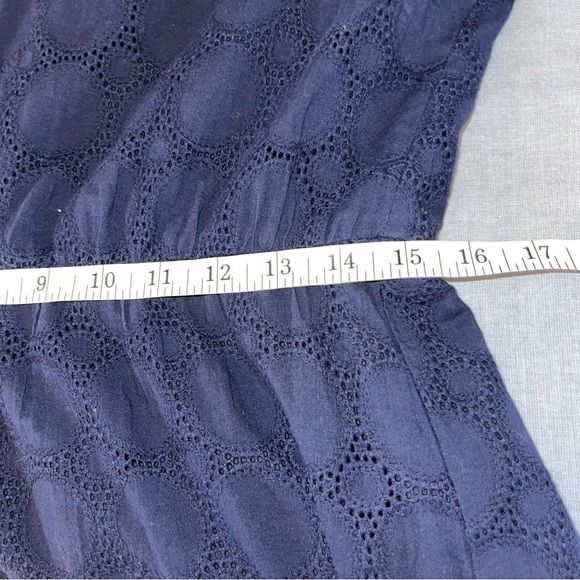 J Crew Navy Eyelet Blue Women's Dress - Picture 9 of 11